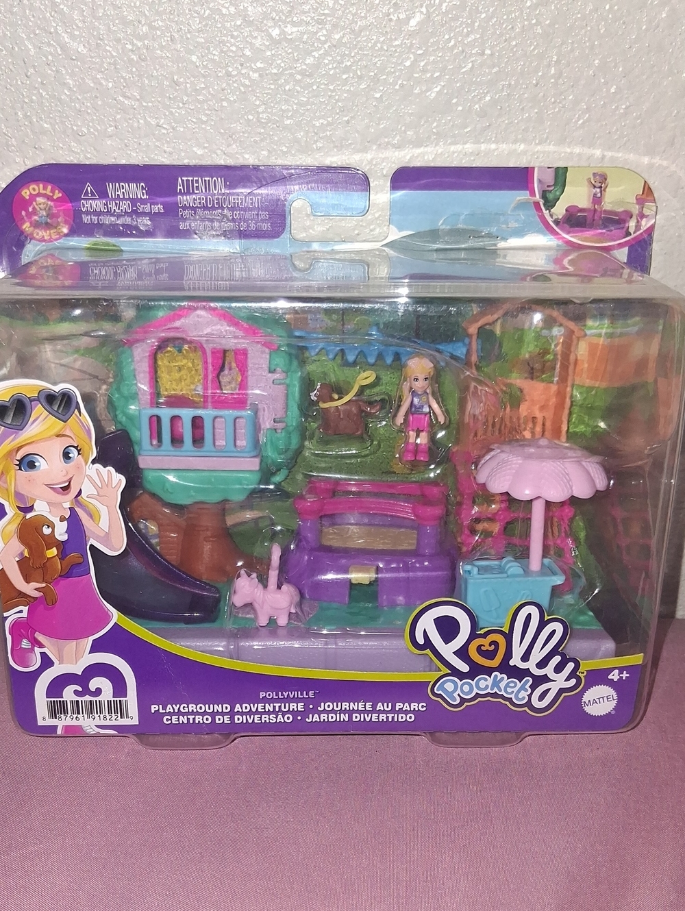 Mattel Polly Pocket Playground Adventure Playset - Pink Purple Teal
